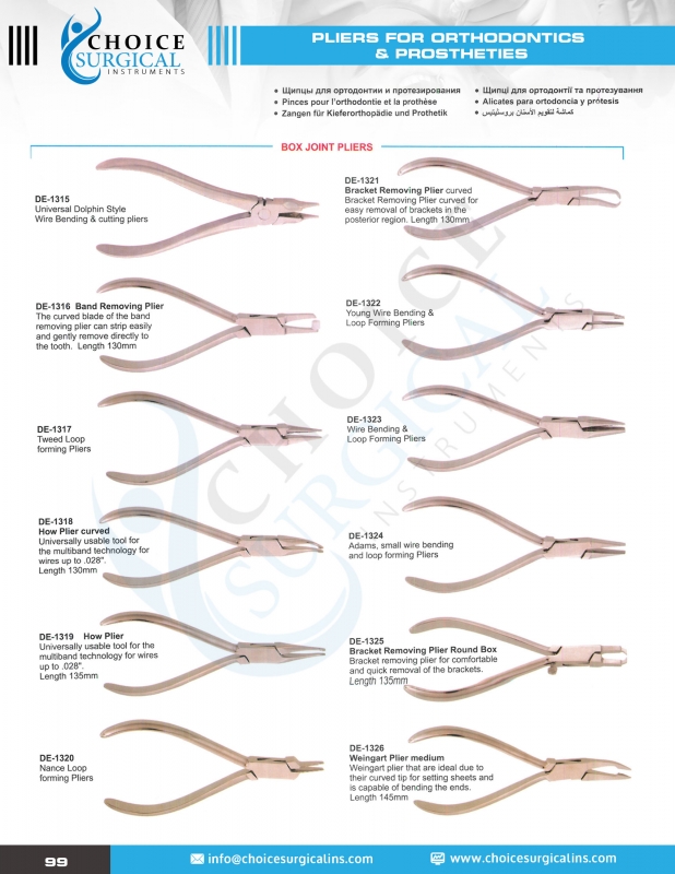 Pliers For Orthodontics & Prostheties